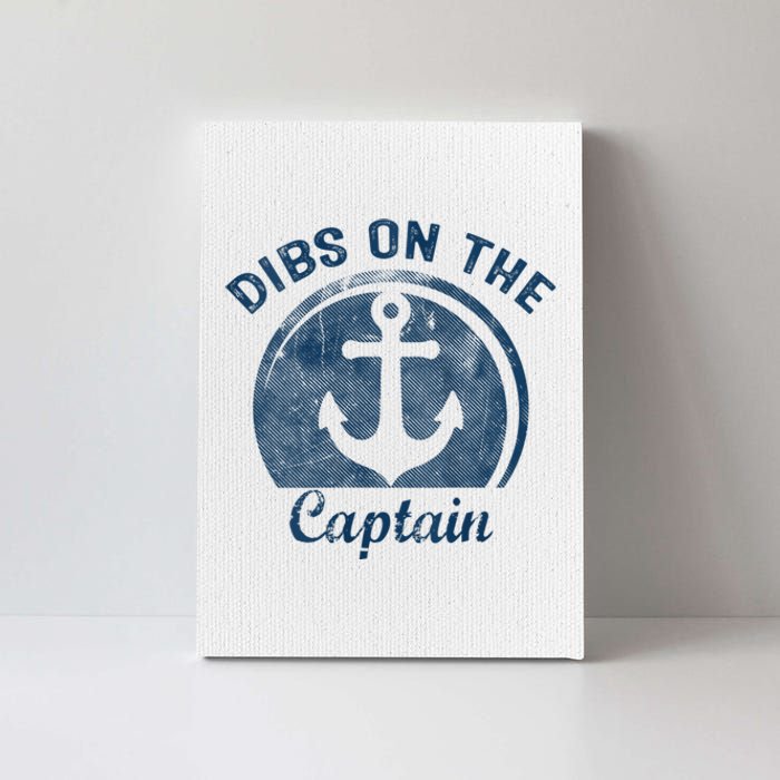 Womens Dibs On The Captain Funny Boating Captain Wife Canvas