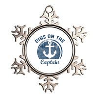 Womens Dibs On The Captain Funny Boating Captain Wife Metallic Star Ornament