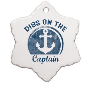 Womens Dibs On The Captain Funny Boating Captain Wife Ceramic Star Ornament