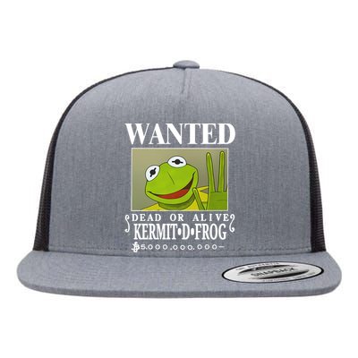 Wanted Dead Or Alive Kermit D. Frog Flat Bill Trucker Hat