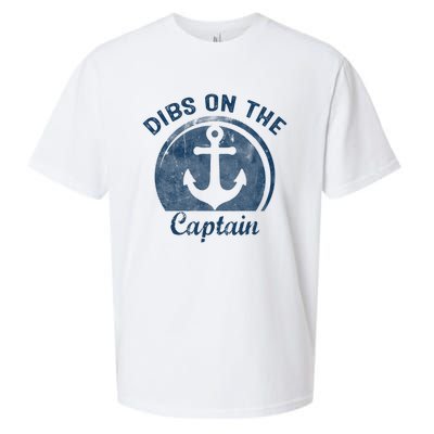 Womens Dibs On The Captain Funny Boating Captain Wife Sueded Cloud Jersey T-Shirt