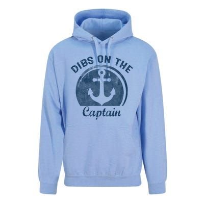 Womens Dibs On The Captain Funny Boating Captain Wife Unisex Surf Hoodie