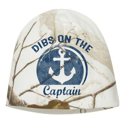 Womens Dibs On The Captain Funny Boating Captain Wife Kati - Camo Knit Beanie