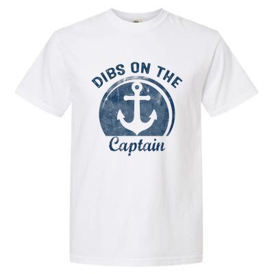 Womens Dibs On The Captain Funny Boating Captain Wife Garment-Dyed Heavyweight T-Shirt