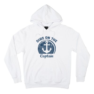 Womens Dibs On The Captain Funny Boating Captain Wife Hoodie