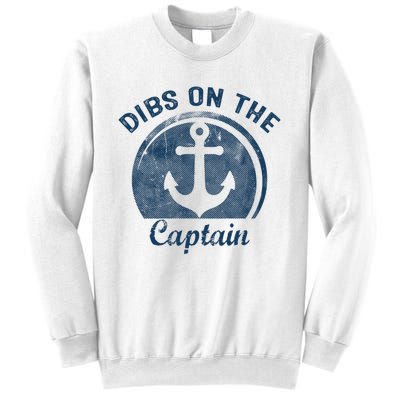 Womens Dibs On The Captain Funny Boating Captain Wife Sweatshirt