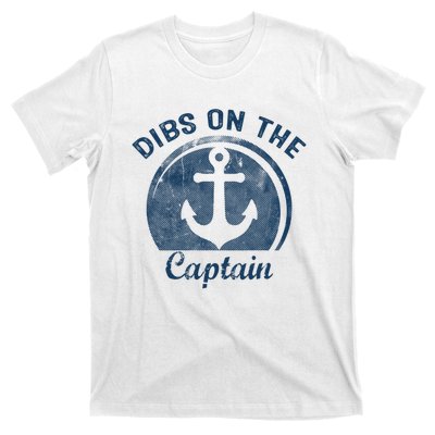 Womens Dibs On The Captain Funny Boating Captain Wife T-Shirt