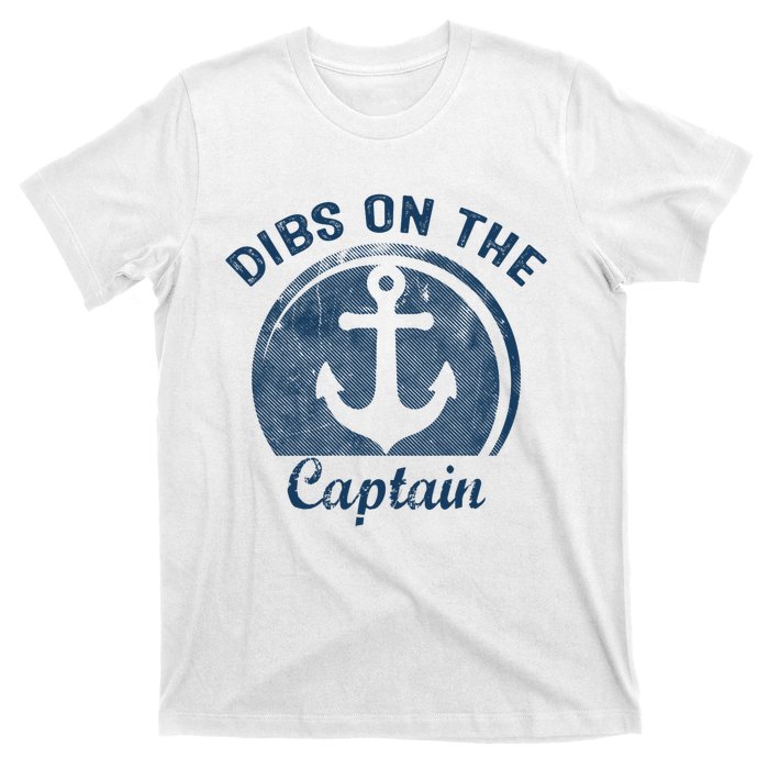 Womens Dibs On The Captain Funny Boating Captain Wife T-Shirt