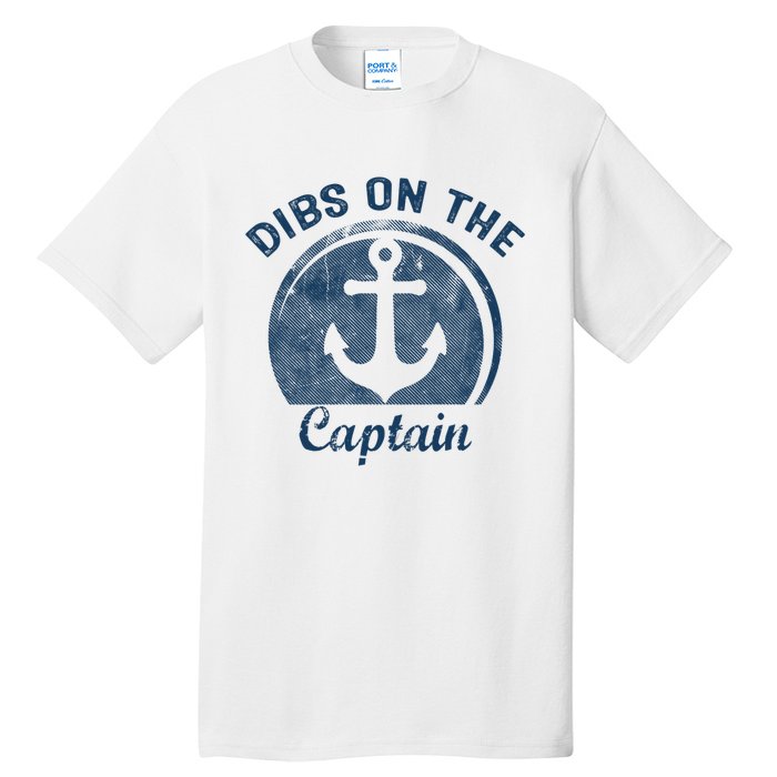 Womens Dibs On The Captain Funny Boating Captain Wife Tall T-Shirt