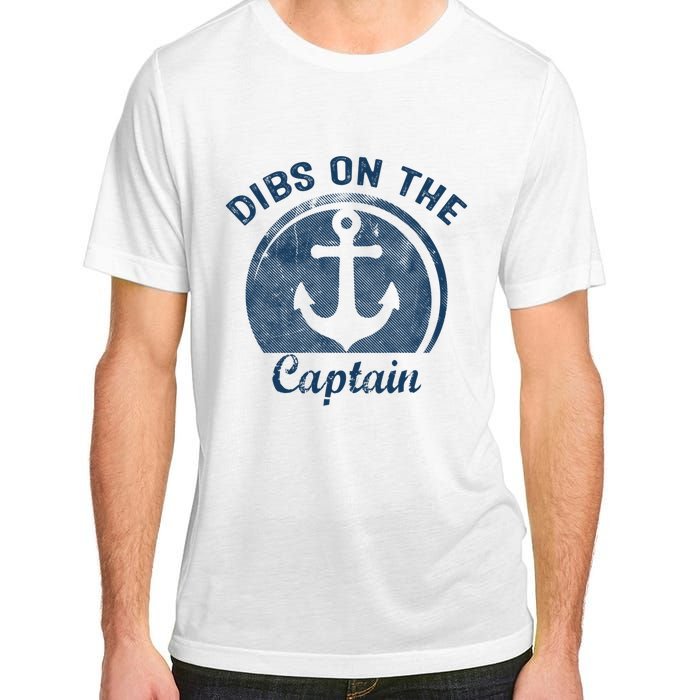 Womens Dibs On The Captain Funny Boating Captain Wife Adult ChromaSoft Performance T-Shirt