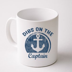 Womens Dibs On The Captain Funny Boating Captain Wife Coffee Mug