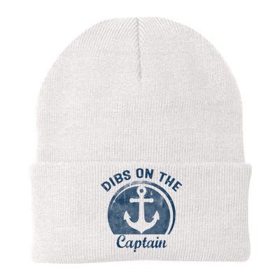 Womens Dibs On The Captain Funny Boating Captain Wife Knit Cap Winter Beanie