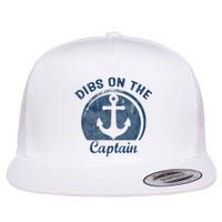 Womens Dibs On The Captain Funny Boating Captain Wife Flat Bill Trucker Hat