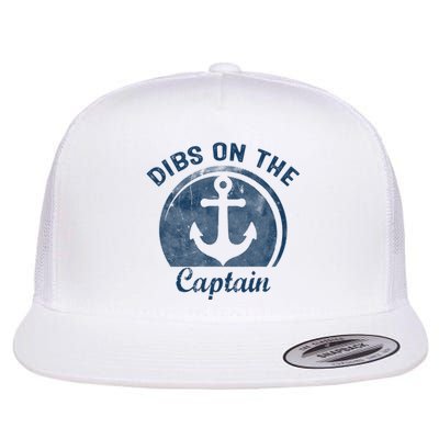 Womens Dibs On The Captain Funny Boating Captain Wife Flat Bill Trucker Hat