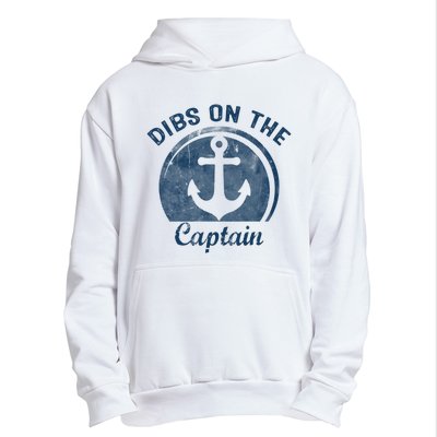 Womens Dibs On The Captain Funny Boating Captain Wife Urban Pullover Hoodie