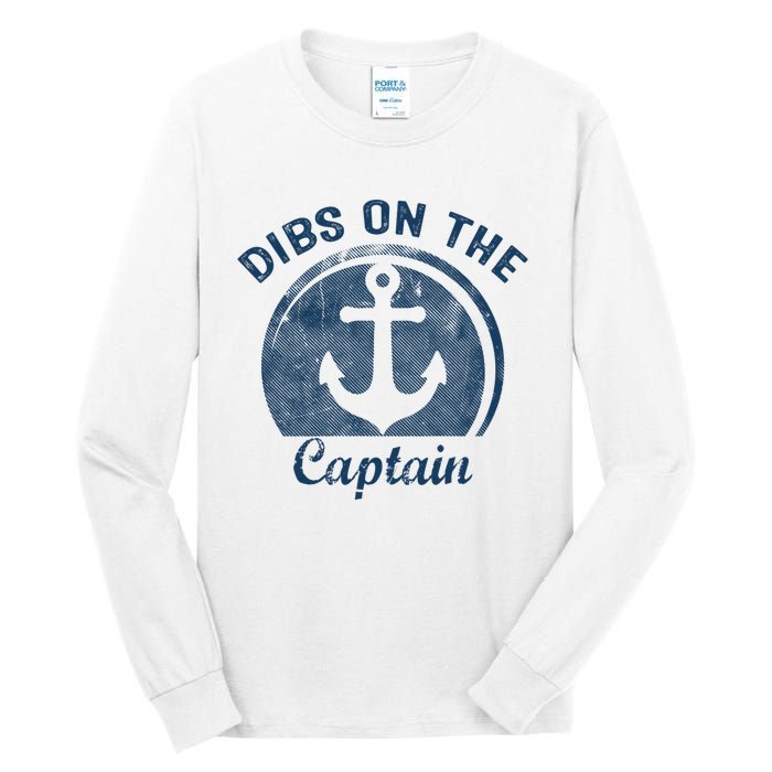 Womens Dibs On The Captain Funny Boating Captain Wife Tall Long Sleeve T-Shirt