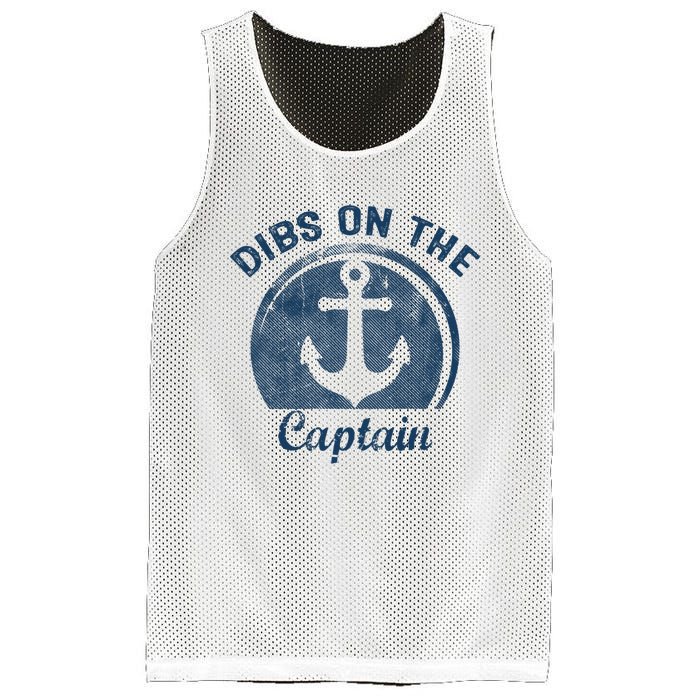 Womens Dibs On The Captain Funny Boating Captain Wife Mesh Reversible Basketball Jersey Tank