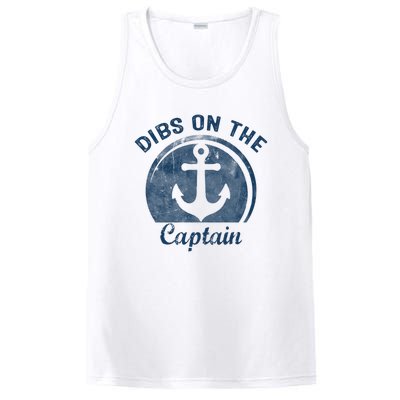 Womens Dibs On The Captain Funny Boating Captain Wife PosiCharge Competitor Tank