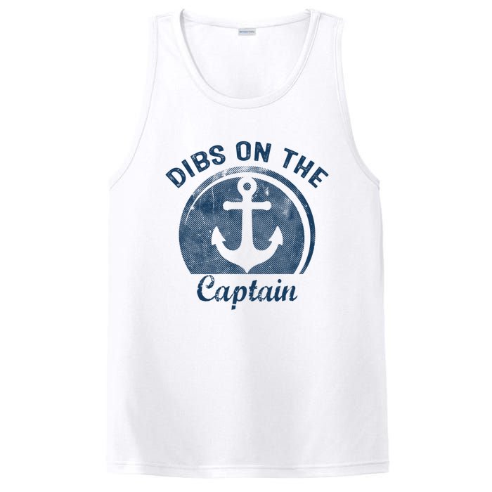 Womens Dibs On The Captain Funny Boating Captain Wife PosiCharge Competitor Tank