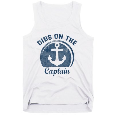 Womens Dibs On The Captain Funny Boating Captain Wife Tank Top