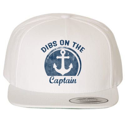 Womens Dibs On The Captain Funny Boating Captain Wife Wool Snapback Cap