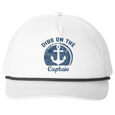 Womens Dibs On The Captain Funny Boating Captain Wife Snapback Five-Panel Rope Hat