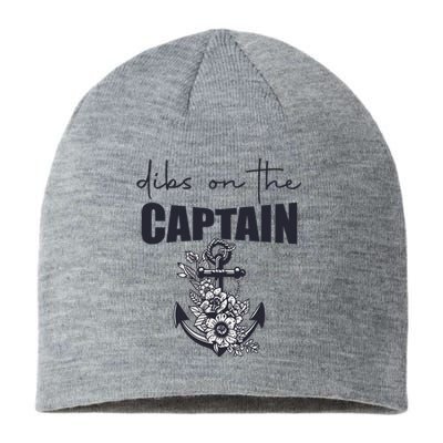 Wo Dibs On The Captain Anchor Funny Boating Captain Wife Sustainable Beanie