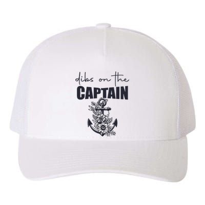 Wo Dibs On The Captain Anchor Funny Boating Captain Wife Yupoong Adult 5-Panel Trucker Hat