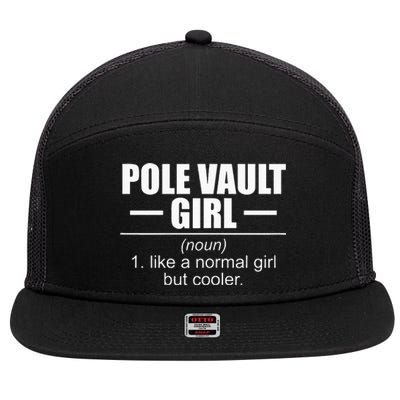 Womens Definition Pole Vault Girl Athlete High Jump Gift Vaulting 7 Panel Mesh Trucker Snapback Hat