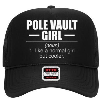 Womens Definition Pole Vault Girl Athlete High Jump Gift Vaulting High Crown Mesh Back Trucker Hat