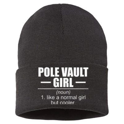 Womens Definition Pole Vault Girl Athlete High Jump Gift Vaulting Sustainable Knit Beanie