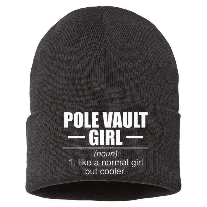 Womens Definition Pole Vault Girl Athlete High Jump Gift Vaulting Sustainable Knit Beanie