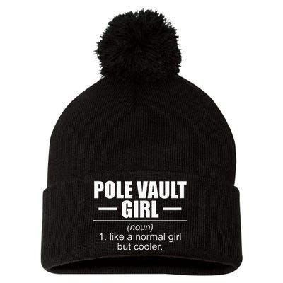 Womens Definition Pole Vault Girl Athlete High Jump Gift Vaulting Pom Pom 12in Knit Beanie