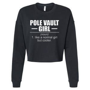 Womens Definition Pole Vault Girl Athlete High Jump Gift Vaulting Cropped Pullover Crew