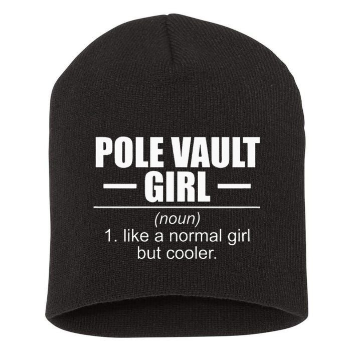 Womens Definition Pole Vault Girl Athlete High Jump Gift Vaulting Short Acrylic Beanie