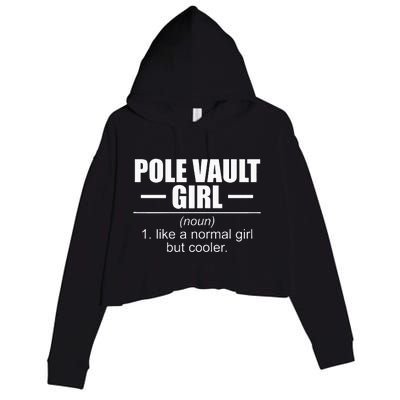 Womens Definition Pole Vault Girl Athlete High Jump Gift Vaulting Crop Fleece Hoodie