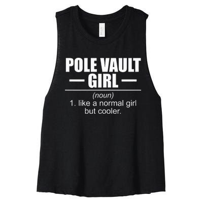 Womens Definition Pole Vault Girl Athlete High Jump Gift Vaulting Women's Racerback Cropped Tank