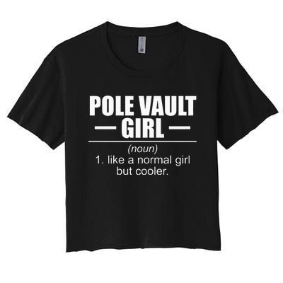 Womens Definition Pole Vault Girl Athlete High Jump Gift Vaulting Women's Crop Top Tee