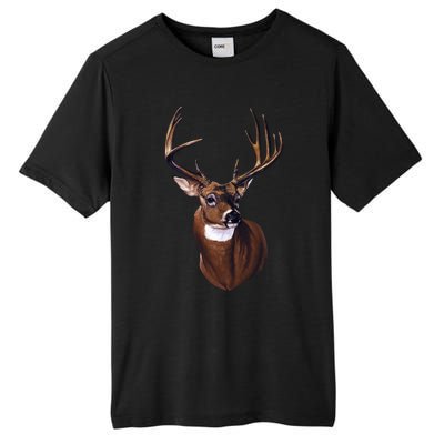 Whitetail Deer Portrait Antlers Wildlife Gift Animal Graphic Gift Tall Fusion ChromaSoft Performance T-Shirt