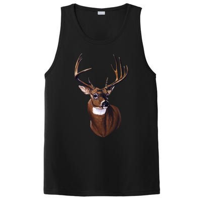 Whitetail Deer Portrait Antlers Wildlife Gift Animal Graphic Gift PosiCharge Competitor Tank