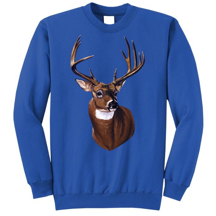 Whitetail Deer Portrait Antlers Wildlife Gift Animal Graphic Gift Sweatshirt