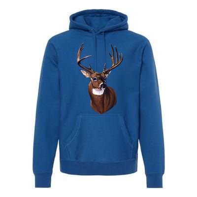 Whitetail Deer Portrait Antlers Wildlife Gift Animal Graphic Gift Premium Hoodie