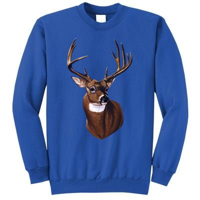 Whitetail Deer Portrait Antlers Wildlife Gift Animal Graphic Gift Tall Sweatshirt