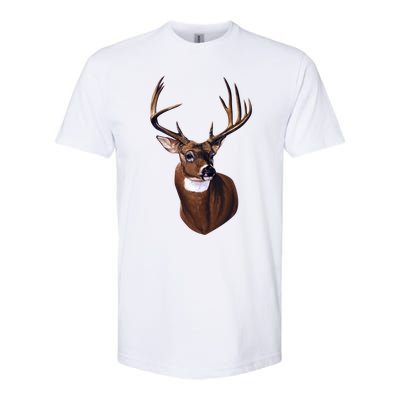 Whitetail Deer Portrait Antlers Wildlife Gift Animal Graphic Gift Softstyle CVC T-Shirt