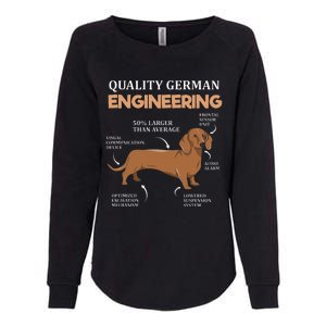 Weiner Dog Quality German Engineering Funny Dachshund Womens California Wash Sweatshirt