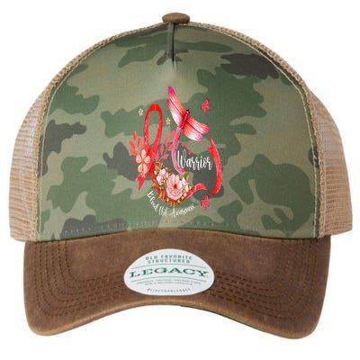 Warrior Dragonfly Red Ribbon Blood Clot Awareness Legacy Tie Dye Trucker Hat