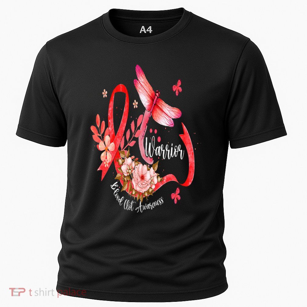 Warrior Dragonfly Red Ribbon Blood Clot Awareness Performance Shirt