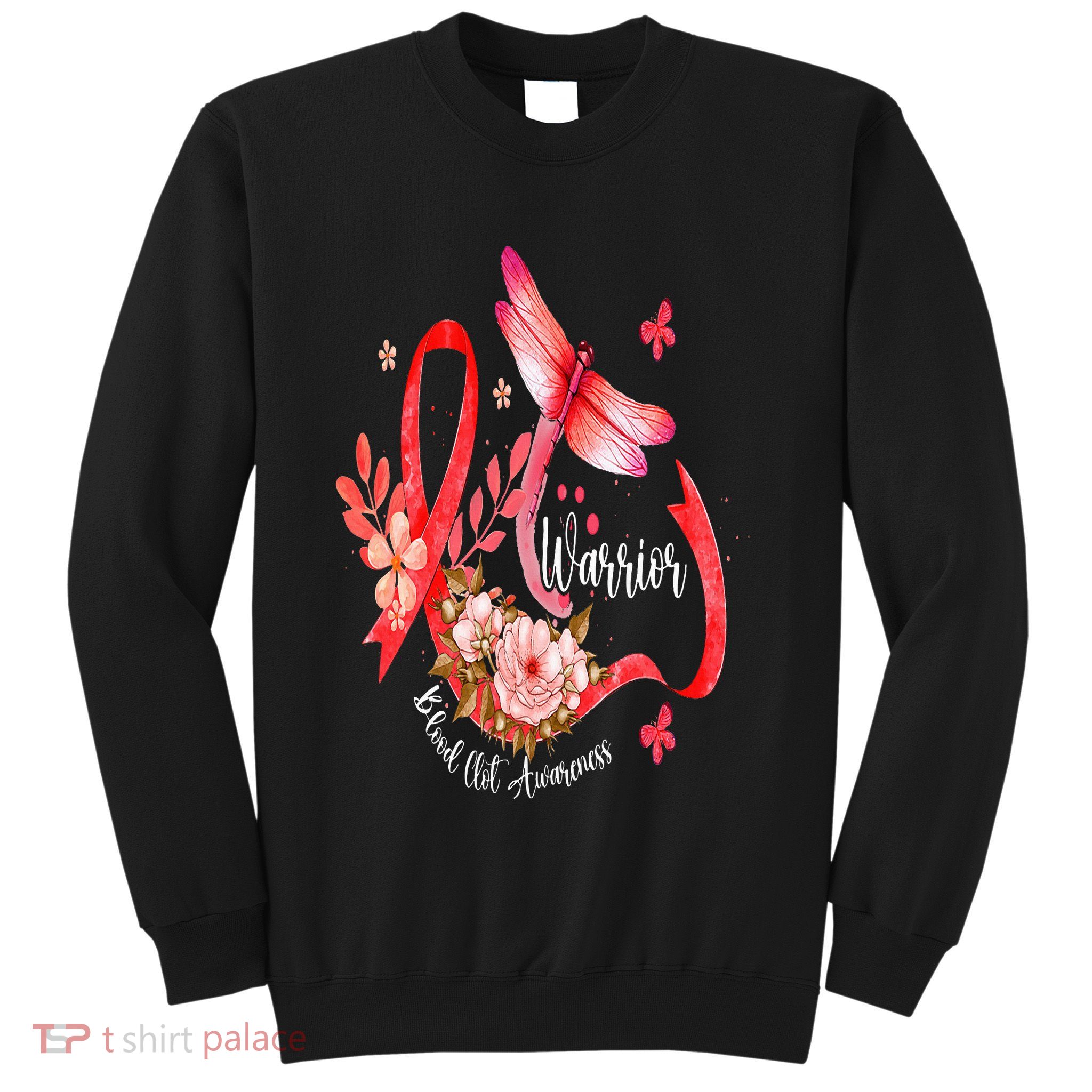 Warrior Dragonfly Red Ribbon Blood Clot Awareness Sweatshirt