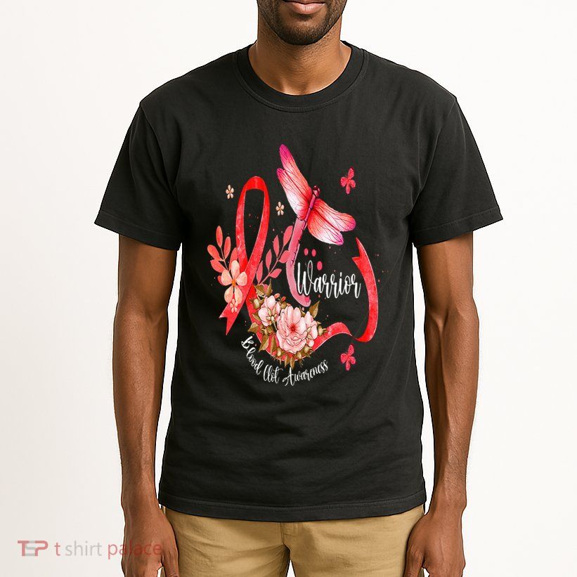 Warrior Dragonfly Red Ribbon Blood Clot Awareness Tall T-Shirt