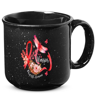 Warrior Dragonfly Red Ribbon Blood Clot Awareness 15oz Campfire Ceramic Mug